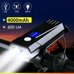 Lights Bicycle Light USB LED Rechargeable Set MTB Road Front Back Headlight Lamp Power Bank Bike Flashlight Battery Cycling Accessories