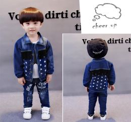 Baby Toddler Sport Clothes Suit kids Clothing Set Cotton Boy Clothes Denim Jeans Coat Tshirt Pants 3PCS Star Tracksuit Children6109857