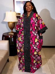 Casual Dresses 2024 Wedding Party For Women Dubai African Dashiki Print Loose Boubou Luxury Kaftan Long Sleeve Abayas Evening Gowns