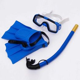 Diving Accessories NEW Children Diving Mask Set Anti-Fog Swimming Goggle Masks Snorkel Fins Kit for Kids Boys Girls 240118
