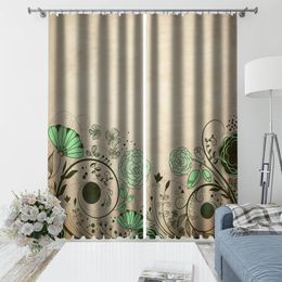 abstract flower curtains Window Curtains for Living Room Bedroom Decor 3D Printing Modern Fashion Home Decor