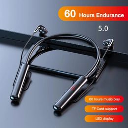 Headphones EARDECO 600mAh Bluetooth Earphone Neckband Earphones Wireless Headphones Bass Stereo Headset Noise Cancelling Long Battery TF