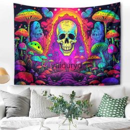 Tapestries Colourful Skull Printed Tapestry Home Decor Psychedelic Wall Hanging Cloth Bedroom Decoration Living Room Background Carpetvaiduryd