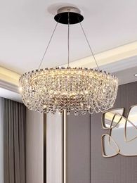 American Luxury K9 Crystal Pendant Lamps Modern Italian Art Chandelier Pendant Lights Fixture Dining Living Room Bedroom Lustres Home Indoor Lighting Decoration