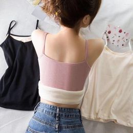 Women's Tanks Winter Velvet Vest Thickened Undershirt Tops Women Cozy Thermal Underwear Camisole Warm Suspenders Plush Tank Top Clothing