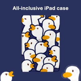 Tablet PC Cases Bags Cute Duck Case for IPad 7th 8th Generation Soft Stand Tablet Cover for Ipad 6th 9.7 Inch Mini 5 4 3 2 Pro 11 2021 10.9 Air 4 3 2 YQ240118