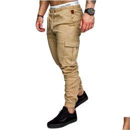 Men'S Pants Fashion Mens Cross-Pants Jogger Pant Chinos Zipper Skinny Joggers Camouflage Designer Harem Pants Long Solid Color Men Tr Dh8Md