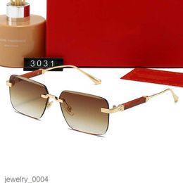 Fashion Designer Sunglasses for Women Vintage Buffalo Horn Glasses Panther Gold Metal Legs Rimless Sunglass Mens Travel Tour 2TM4