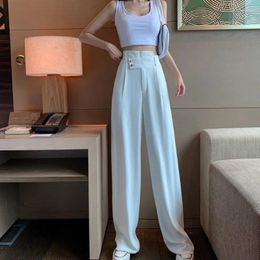 Women's Pants Wide Leg Trousers For Woman Straight Work Baggy High Waist Tailoring Loose Luxery Office Classic Slacks Harajuku