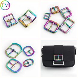 16mm 20mm 25mm 38mm Rainbow Metal Belt Buckles Adjustable Slide Strap Clasp Roller Single Pin Buckle For Bags Accessories 240117