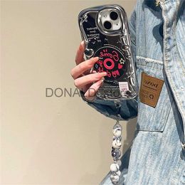 Cell Phone Cases Korean Cute Spice Girls Graffiti English Records Soft Case For iPhone 14 13 12 11 Pro Max XS XR XSMax Bracelet Shockproof Cover J240118