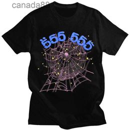 Men's T-shirts Vintage Printing Sp5der 555555 Angel Number t Shirt Men Women b Quality Spider Web Pattern T-shirt Top Tees G230427 C0HS