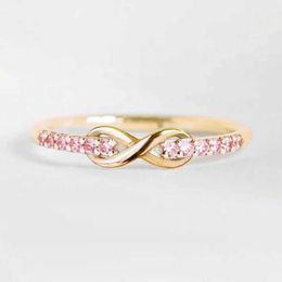 Band Rings CAOSHI Stylish Versatile Rings for Women Bright Pink Zirconia Finger Accessories for Daily Life Fashion Lady Engagement Jewellery J240118