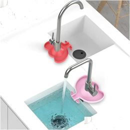 Mats Pads Table Kitchen Sile Faucet Mat Flower Sink Drain Pad Bathroom Countertop Protector Shampoo Soap Dispenser Quick Tray Drop Del Dhafv