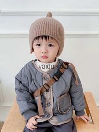 Джакеки 2023 Зимняя новая детская с длинным рукавом сгущение теплое пальто для детской прокладки