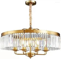 Chandeliers Gold Chandelier Farmhouse Crystal Lighting Fixture Hanging Ceiling Pendant For Dining Room Kitchen Island