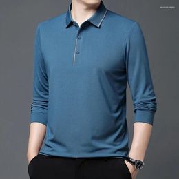 Men's Polos Polo Neck T-shirt Long Sleeve Fashion Loose Bottom Shirt T Men