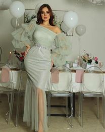 Casual Dresses CHYXSB 2024 Lace Women Long Sleeve One Shoulder Dress Pure Colour Floor Length Fashion High Street Style