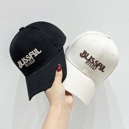 Ball Caps Fashionable Korean Baseball Hat With Wide Brim Stylish Brand Face Slimming Effect Hard Top Cap For Women In Autumn