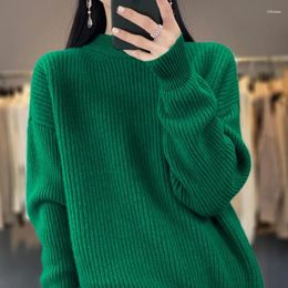 Women's Sweaters 23 Style Lapel Cashmere Zipper Cardigan Pure Wool Knitting Loose Fine Full Sleeve Sweater Spring And Autumn