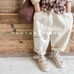 Trousers 2023 Spring Summer New ldren Boys Girls Loose Harem Pants Kids Baby Casual Toddler Infant Clothing H240508