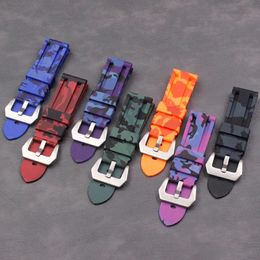 Mens Silicone Strap 24mm High Quality Camouflage for Womens Waterproof Sports Rubber Pin Buckle 240117