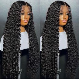 40inch Water Wave Curly Lace Frontal Wigs 13x4 13x6 HD Deep Wave Lace Frontal Wig 360 Full Human Hair Wigs for Women on Sale