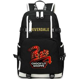 Pop backpack Riverdale daypack Chock Lit Shoppe school bag Teleplay Print rucksack Casual schoolbag Computer day pack