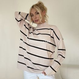 Women's Sweaters Women's New Hot Striped Basic All Match Top Casual Loose Sweater