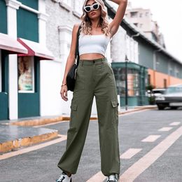 Capris Women's Spring Summer Cargo Pants High Waist Four Pockets Zipper Corset Pants Fashion Y2K All Match Plus Size Ladies Sweatpants