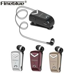 Headphones FineBlue Mini Wireless business Bluetooth Headset Sport Telescopic Clip on stereo earbuds Driver Earphone portable design FV2