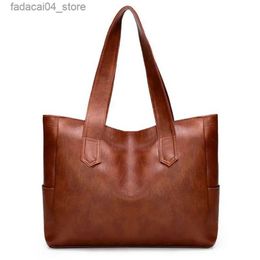 Shopping Bags Super Soft PU Leather Bag for Woman Large Capacity Versatile Tote Bag Shopping Bag Simple Style Q240118