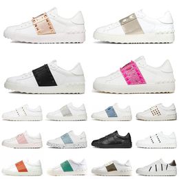 2024 Top Designer Offene Turnschuhe Flache Plattform Freizeitschuhe Vintage Schwarz Weiß Graffiti Valentinoics Männer Frauen Gummisohle Loafers Trainer 35-46