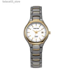 Other Watches Berny Women's Titanium Calendar Ladies Quartz Wrist Day-Date Dial Ultra Light Fashion Waterproof Golden Tone Q240118