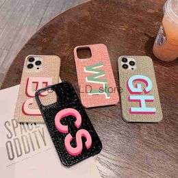 Cell Phone Cases Crocodile Skin Leather Luxury Phone Case For iPhone 11 12 13 14 Pro Max Personalized Custom Name 3D Letters Cover 14 13 Pro Max J240118