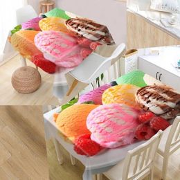 Table Cloth Custom Ice Cream Tablecloth Square /Rectangular For Wedding Cover TV Covers Tea