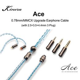 Accessories Kinera Ace Upgrade Earphone Cable OFC+OFC Silver Plated with 2.5/3.5/4.4mm 3 Plug Detachable Cable 2Pin 0.78mm/MMCX