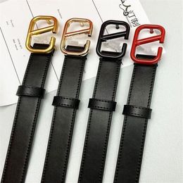 Fashion Smooth Buckle Belt Retro Design Thin Waist Belts for Men Womens Width 3 8CM Genuine Cowhide 3 Color Optional274F