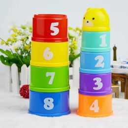 Sorting Nesting Stacking toys 9Pcs Stacking Cup Toys Baby Plastic Cups with Letters And Numbers Colorful Learning Activity Nesting Cups for kids Baby Bathing 240118