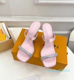 2024r high heeled shoes 6.5cm 9.5cm heels shoes Sequined Cloth slipper luxury sandals