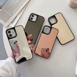 Hücre Casetify Düz Renk Vanity Ayna İPhone 14 13 12 11 Pro Max Mini XR XS Maks 8 x 7 SE 2020 Arka Kapak T230419