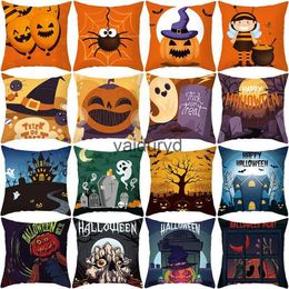 Pillow Case Plush Pillows Cushions 40/45/50/60cm New Throw Cover Halloween Cartoon Pumpkin Castle Printed Cushion Living Room Sofa casevaiduryd