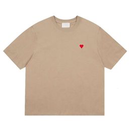 fashion men T shirt designer t shirts men women red letters love heart embroidery graphic tee casual loose simple solid Colour cotton2024