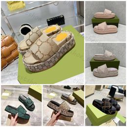 Designer Slippers Platform Shoes G Slippers Women Fashion Sandals Thick Sole Flat Heels Flip Flops Embroidered Thick Sole Rubber Sandals