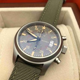 Other Watches Pilot Men Homage VK63 Chronograph Luxury Casual Sport 316L SS Waterproof 2022 Top Brand BATERLY 2023 New Men homage Q240118