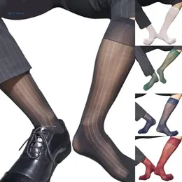 Men's Socks Men Sheer Knee High Long Over The Calf Dress Or Work Nylon Stockings