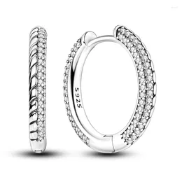 Stud Earrings Cool 925 Sterling Silver Half Set Snake Bone Patterned Circular For Women's Rock Parties Exquisite Jewellery Accessories