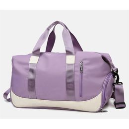 Bags Swimming Women Shoulder Bag for Gym New Fashion Purple Sport Fitness Bag Zipper Design Dry Wet Separation Luggage Travel Handbag