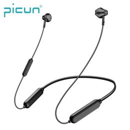 Headphones New Picun X3 Wireless Bluetooth Earphone V5.0 IPX6 Waterproof Sweatproof Sports Headset Magnetic Design Neckband Stereo Earbuds