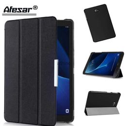 Tablet PC Cases Bags Tab A6 10.1 SM T585 Tablet Smart Cover For Samsung Galaxy SM-P580 P585 Auto Sleep Protector Stand Case +Protector Film+Pen YQ240118